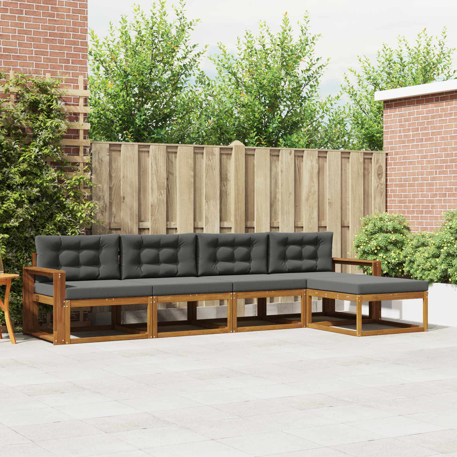 vidaXL Buiten bankenset 5 pcs Naturel Massief Acaciahout