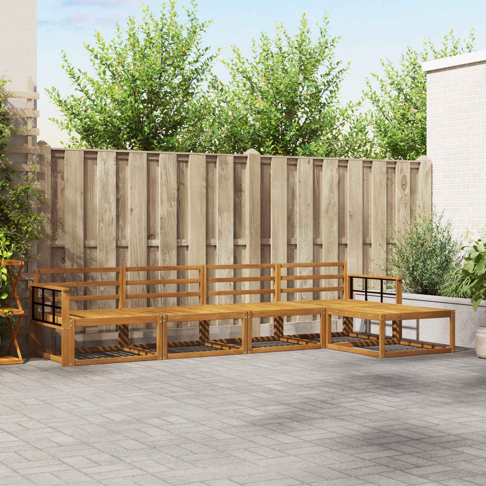 vidaXL Buiten bankenset 5 pcs Naturel Massief Acaciahout