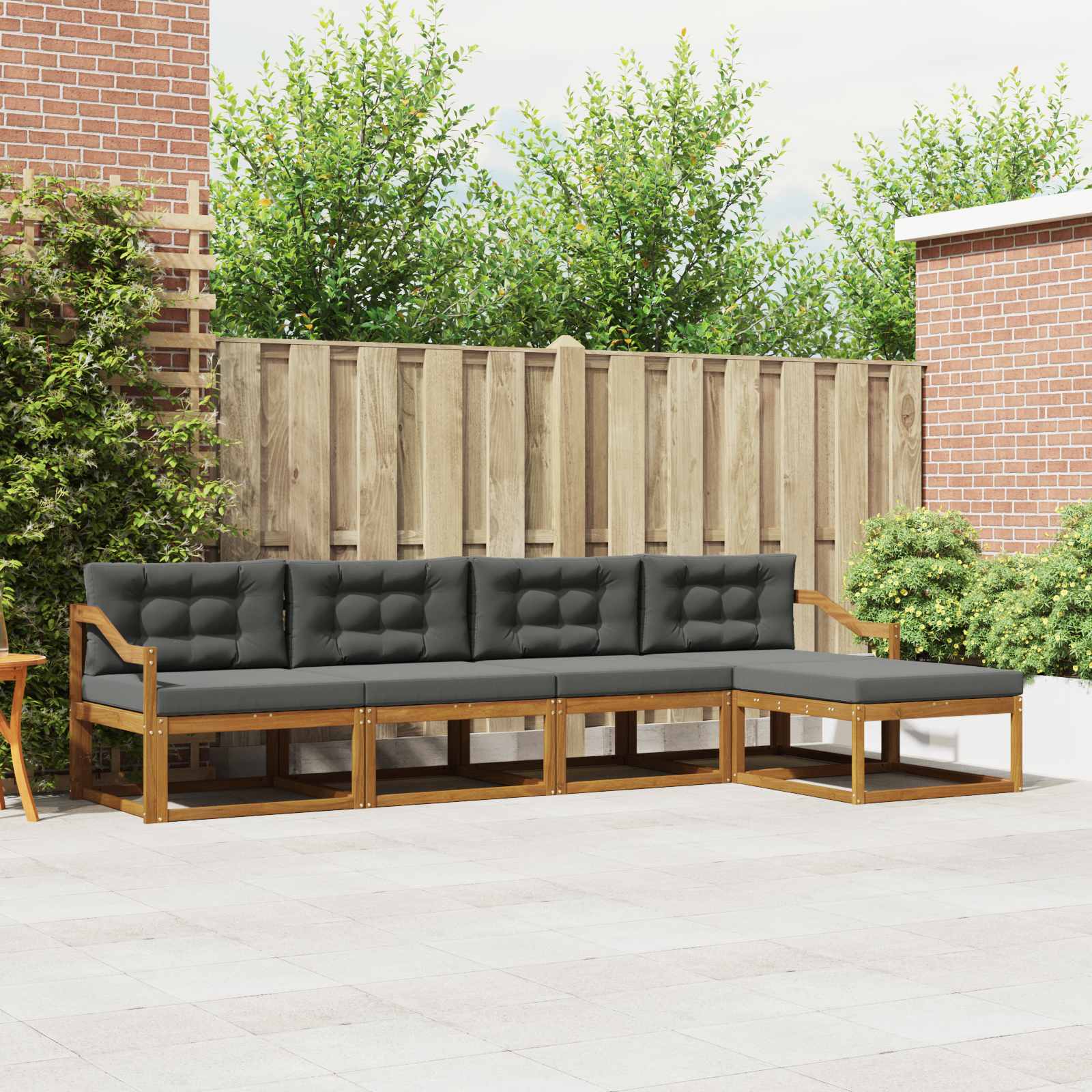 vidaXL Buiten bankenset 5 pcs Naturel Massief Acaciahout