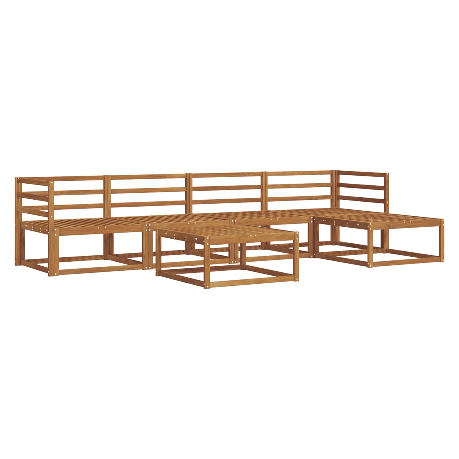 vidaXL Buiten bankenset 6 pcs Naturel Massief Acaciahout
