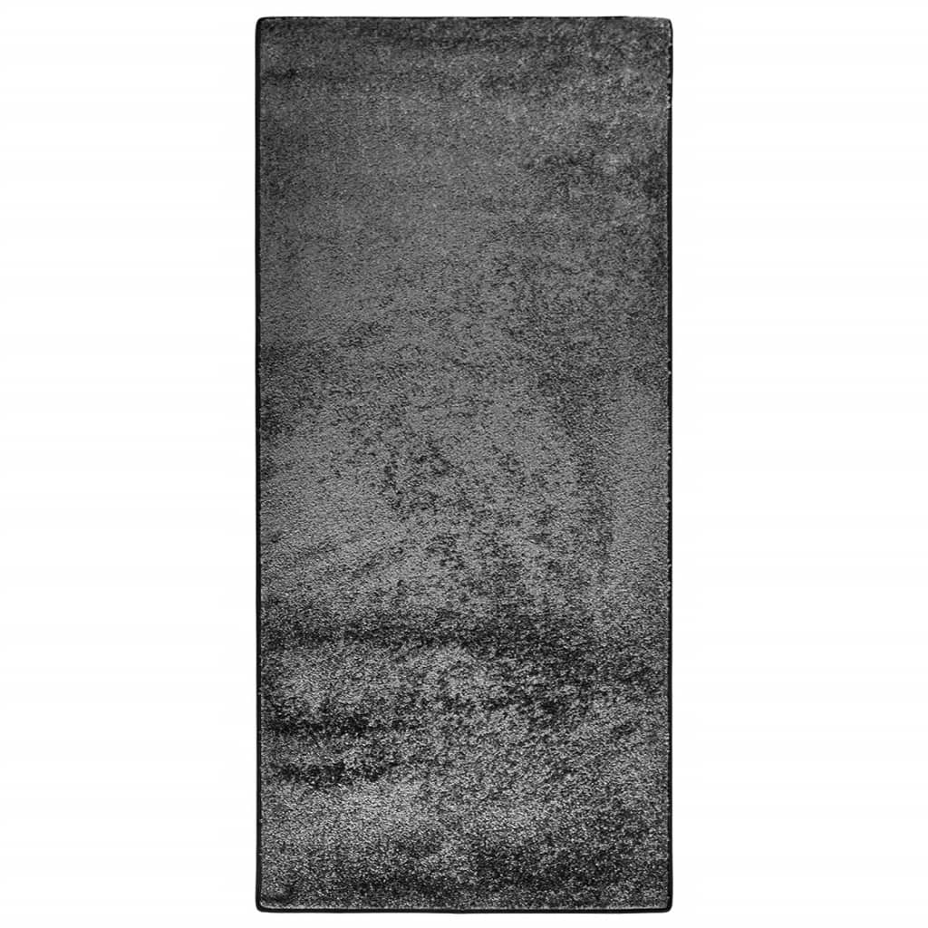 vidaXL Vloerkleed zachte pool anti-slip 67x180 cm antracietkleurig