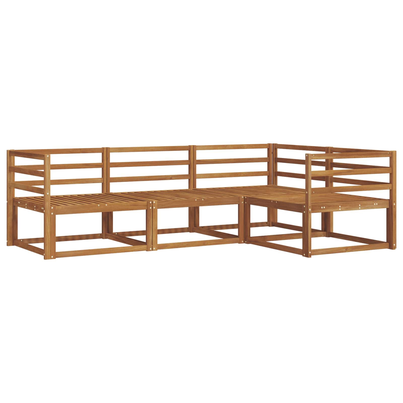 vidaXL Buiten bankenset 4 pcs Naturel Massief Acaciahout
