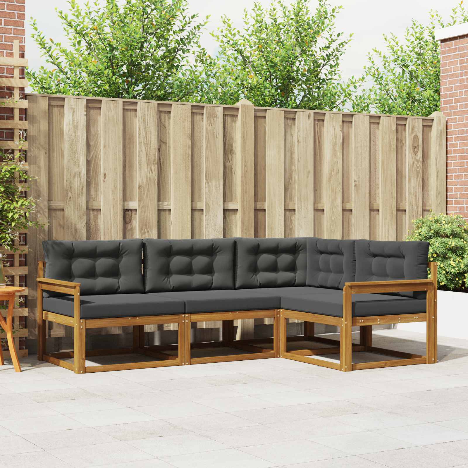 vidaXL Buiten bankenset 4 pcs Naturel Massief Acaciahout