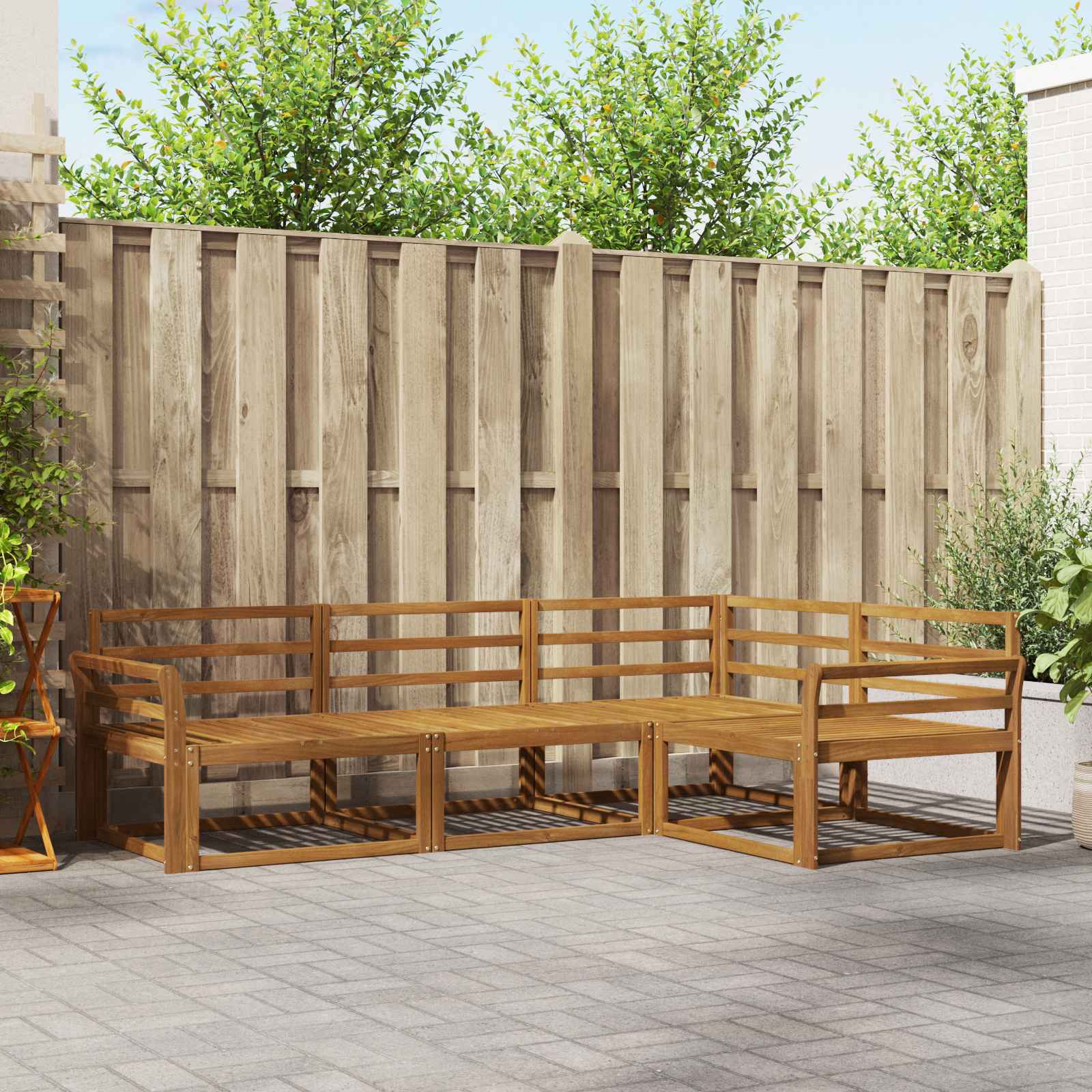 vidaXL Buiten bankenset 4 pcs Naturel Massief Acaciahout