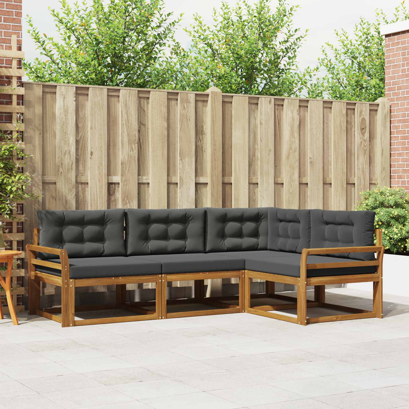 vidaXL Buiten bankenset 4 pcs Naturel Massief Acaciahout