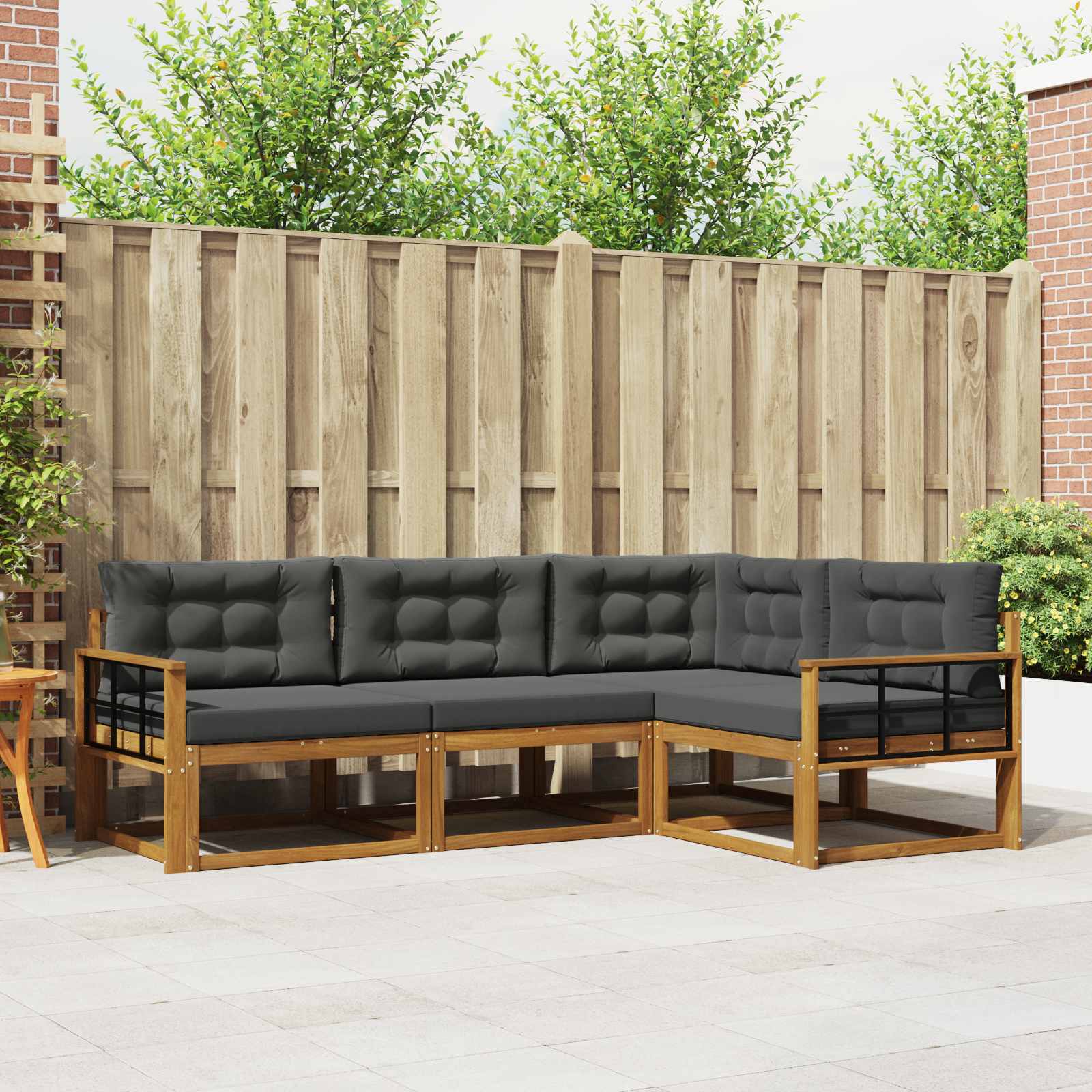 vidaXL Buiten bankenset 4 pcs Naturel Massief Acaciahout