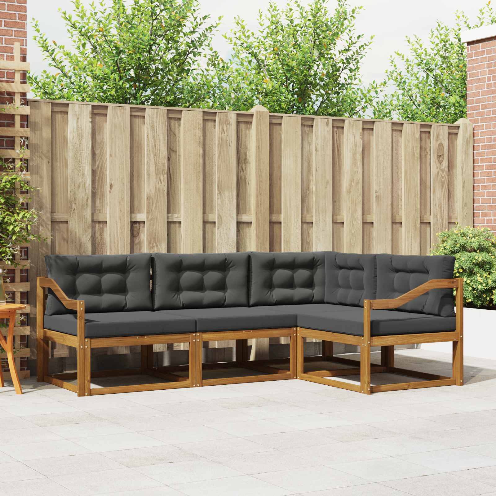vidaXL Buiten bankenset 4 pcs Naturel Massief Acaciahout