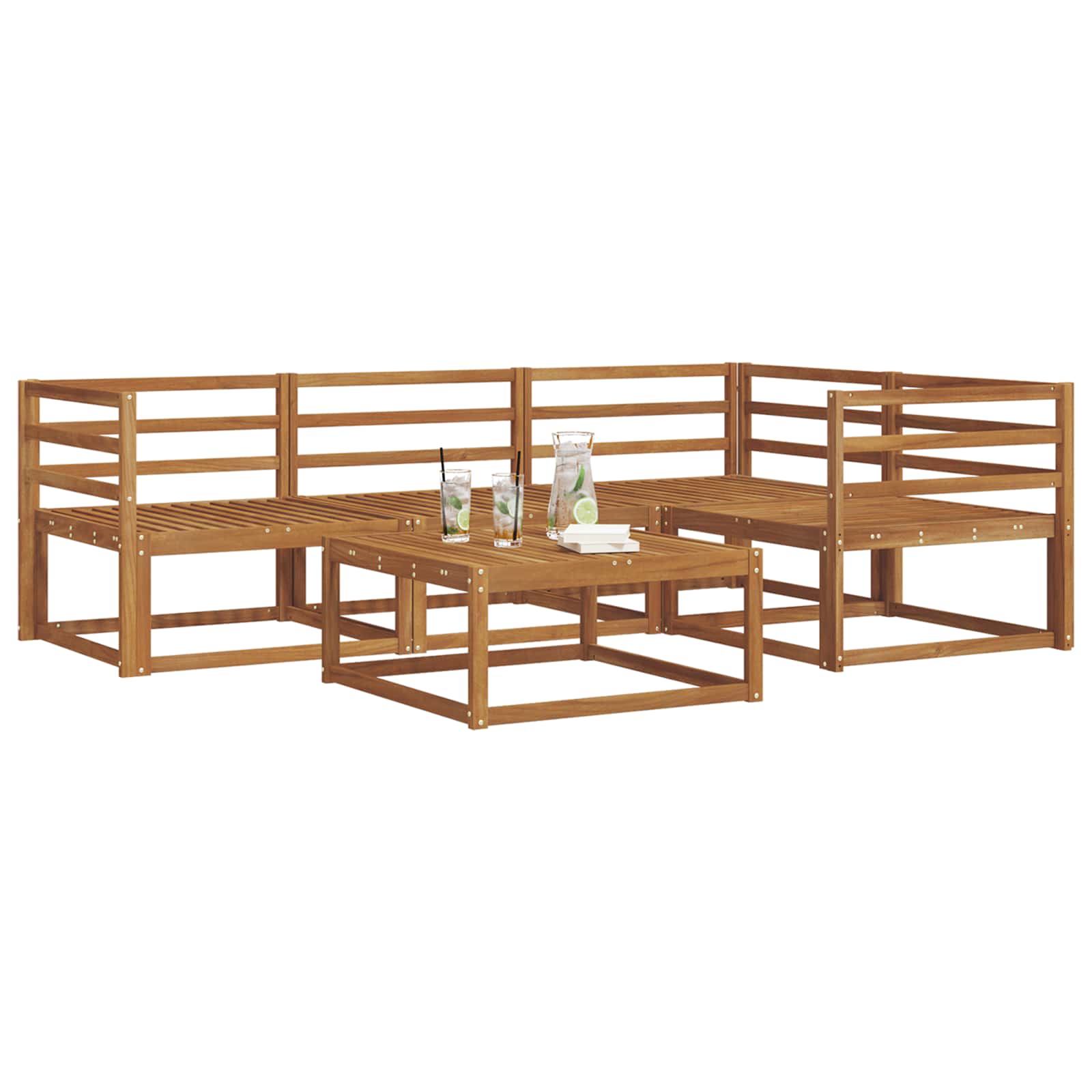 vidaXL Buiten bankenset 5 pcs Naturel Massief Acaciahout