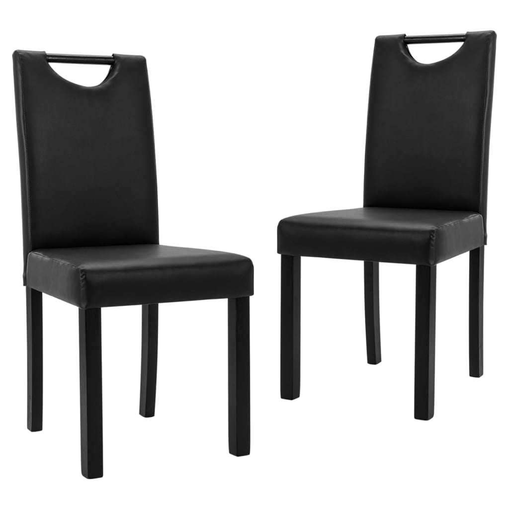 vidaXL Eetkamerstoelen 2 st kunstleer zwart