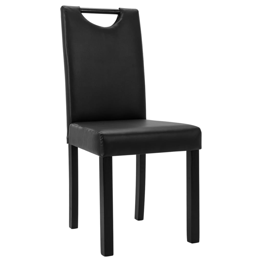 vidaXL Eetkamerstoelen 2 st kunstleer zwart