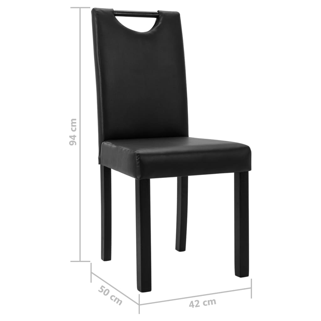 vidaXL Eetkamerstoelen 2 st kunstleer zwart