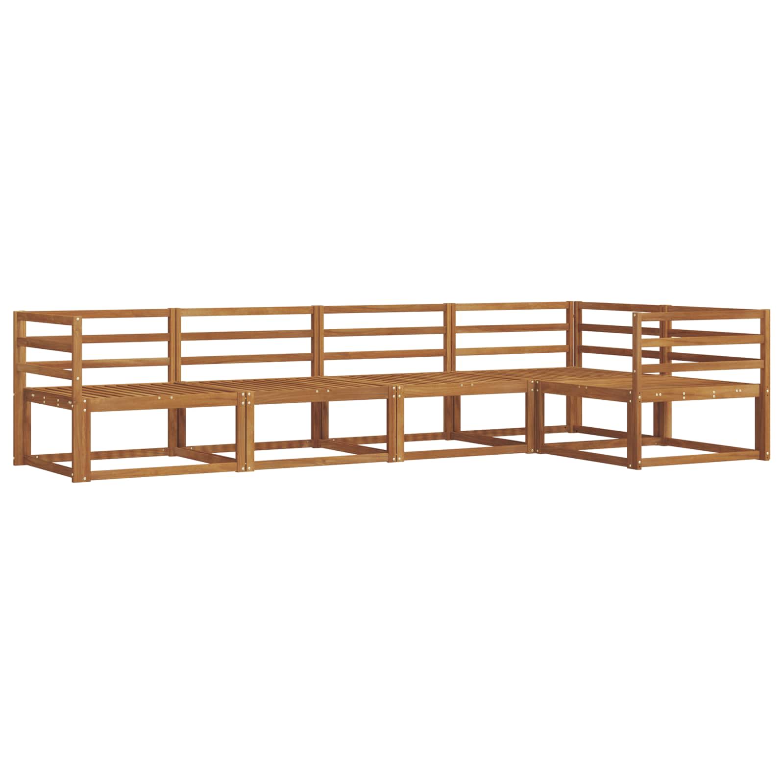 vidaXL Buiten bankenset 5 pcs Naturel Massief Acaciahout