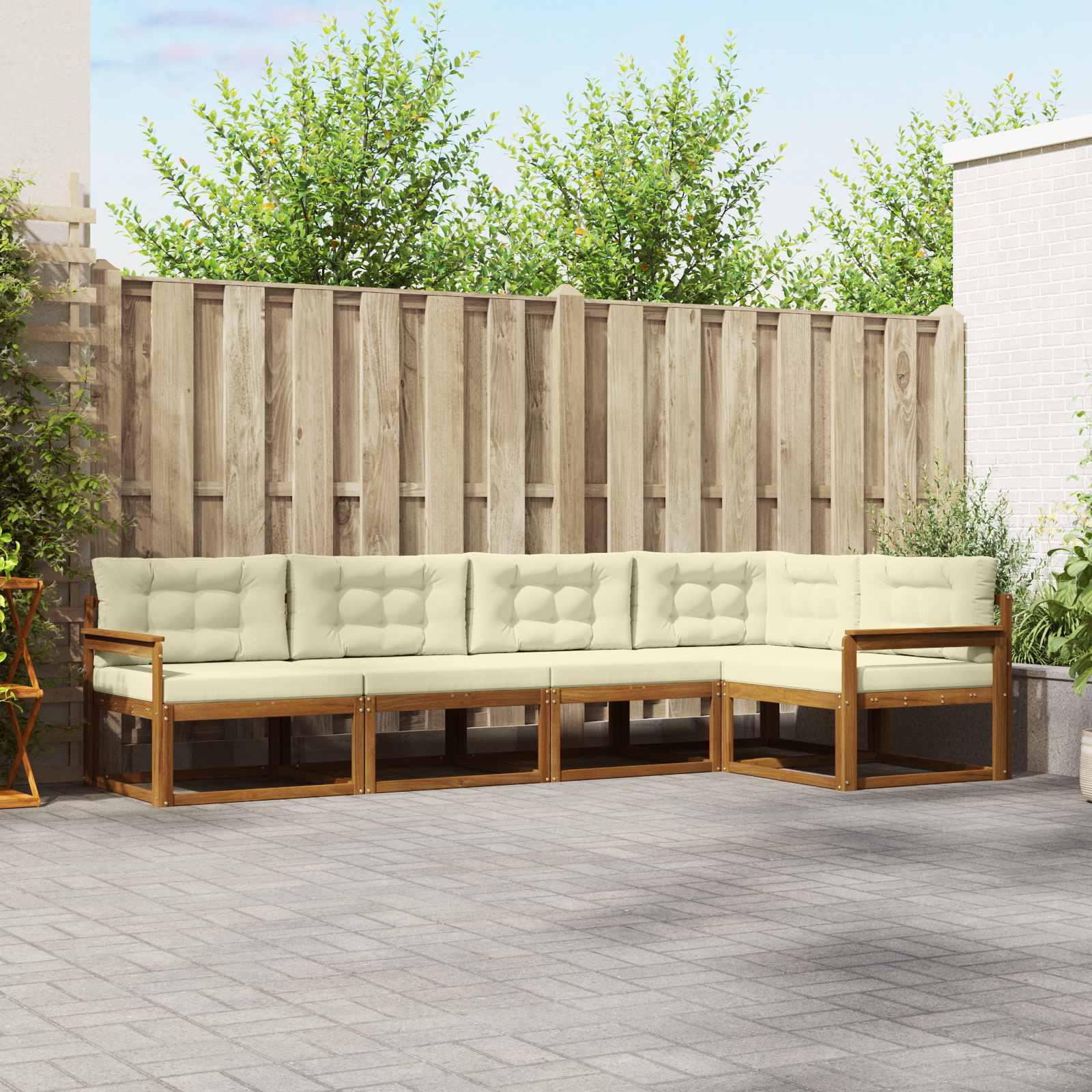 vidaXL Buiten bankenset 5 pcs Naturel Massief Acaciahout