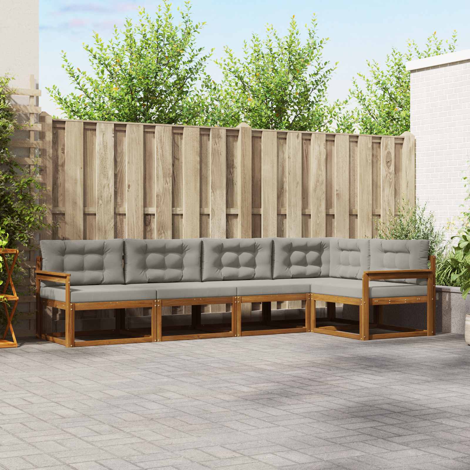 vidaXL Buiten bankenset 5 pcs Naturel Massief Acaciahout