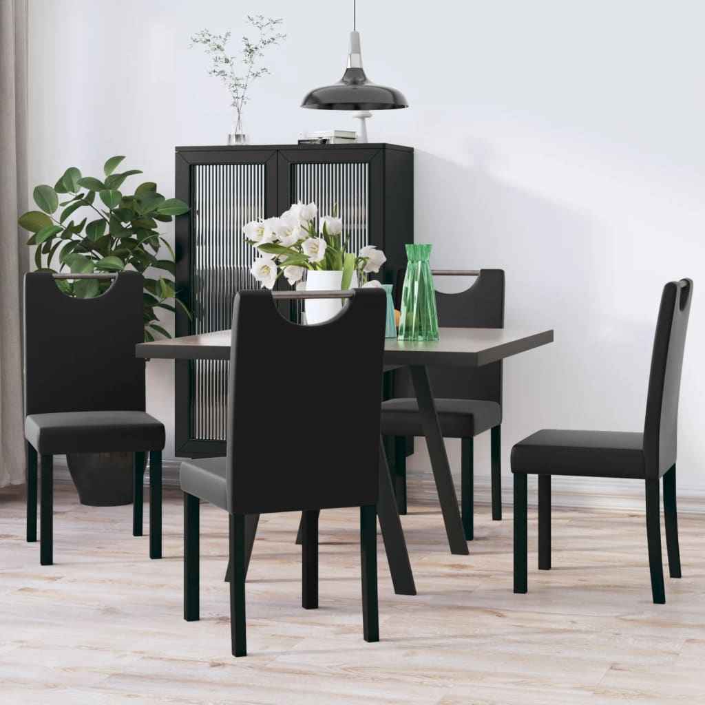 vidaXL Eetkamerstoelen 2 st kunstleer zwart