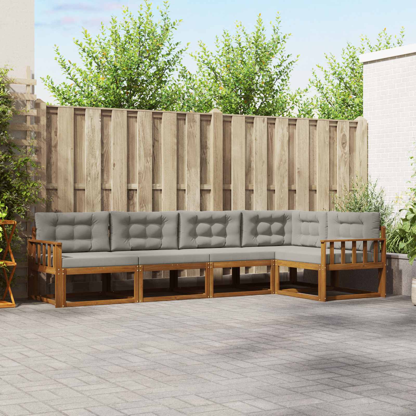 vidaXL Buiten bankenset 5 pcs Naturel Massief Acaciahout