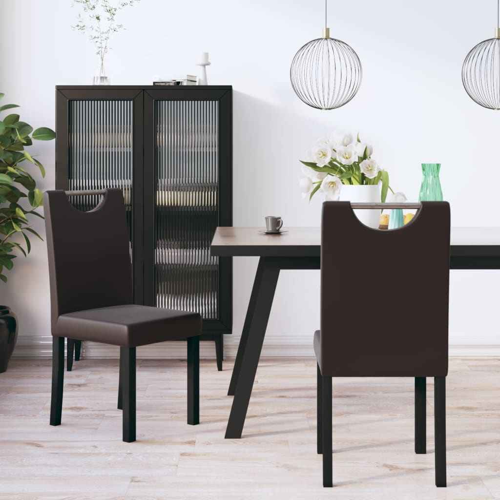 vidaXL Eetkamerstoelen 2 st kunstleer zwart