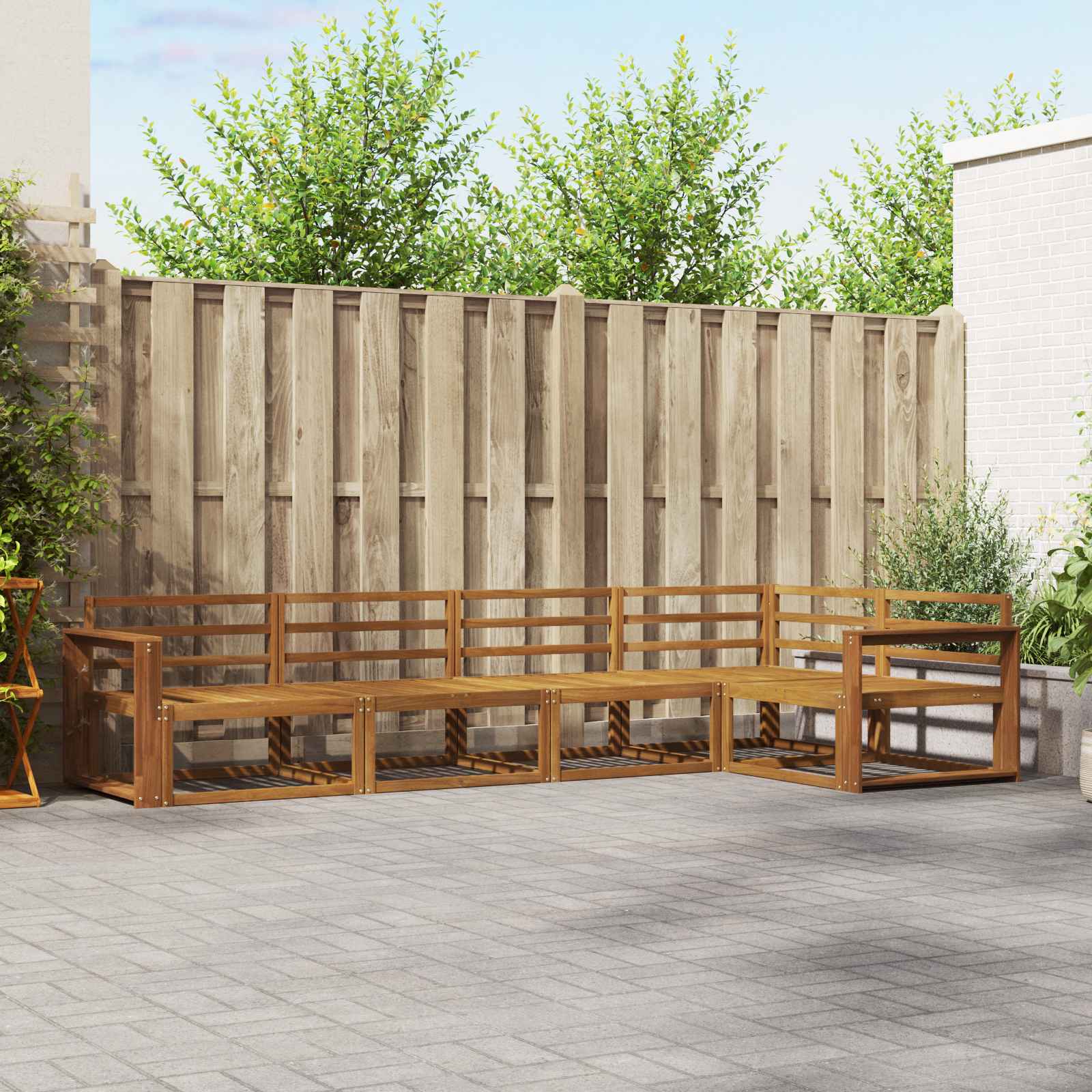 vidaXL Buiten bankenset 5 pcs Naturel Massief Acaciahout