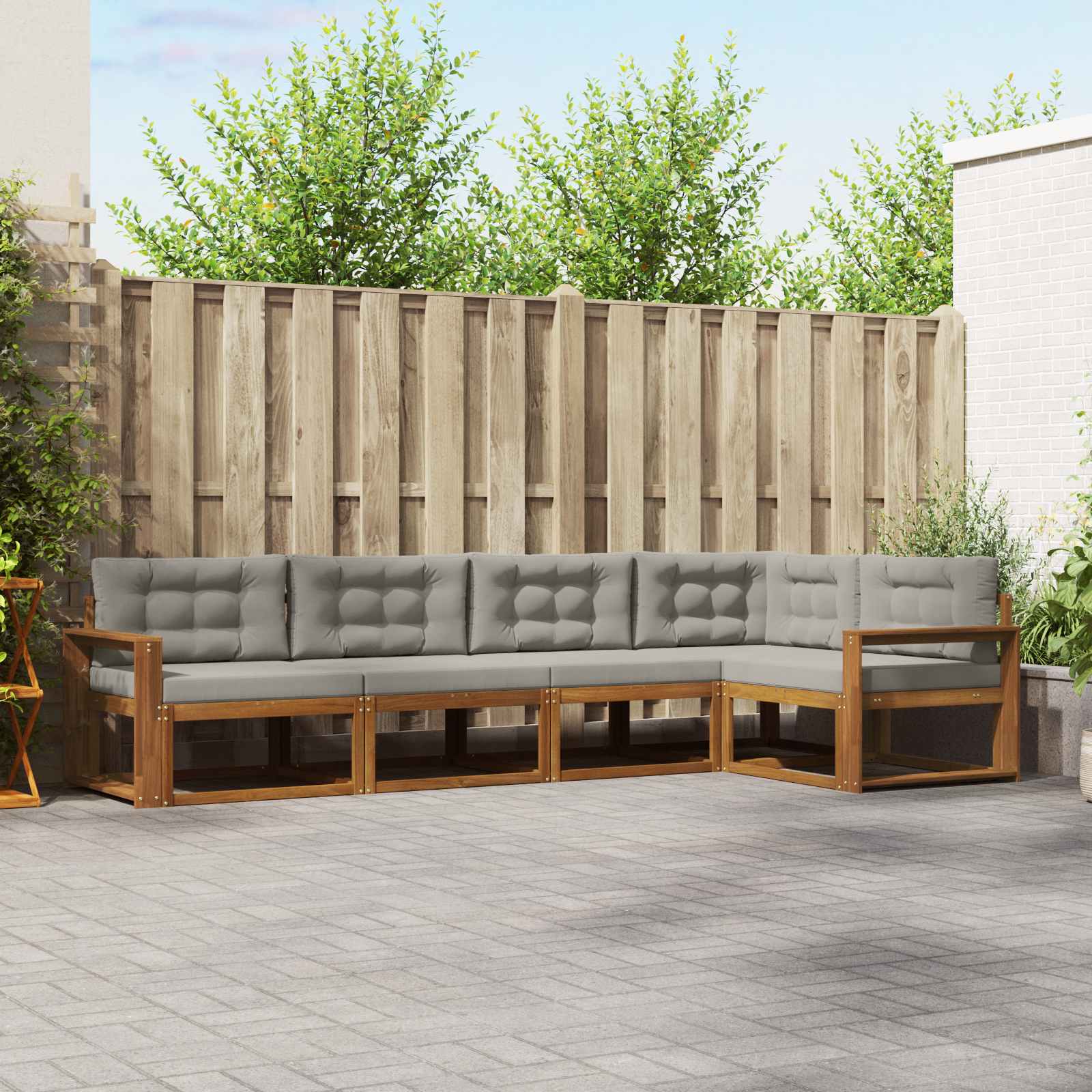 vidaXL Buiten bankenset 5 pcs Naturel Massief Acaciahout