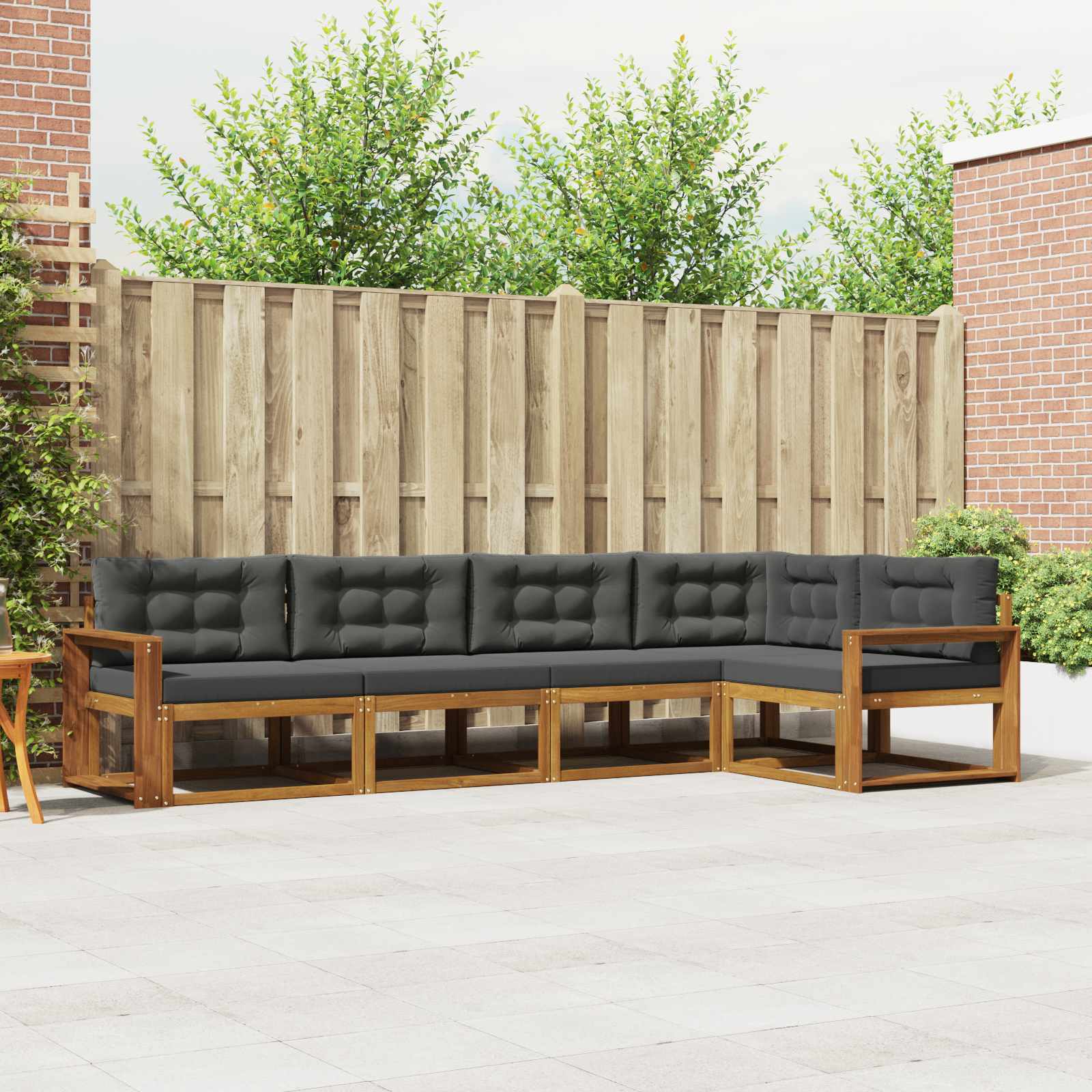 vidaXL Buiten bankenset 5 pcs Naturel Massief Acaciahout