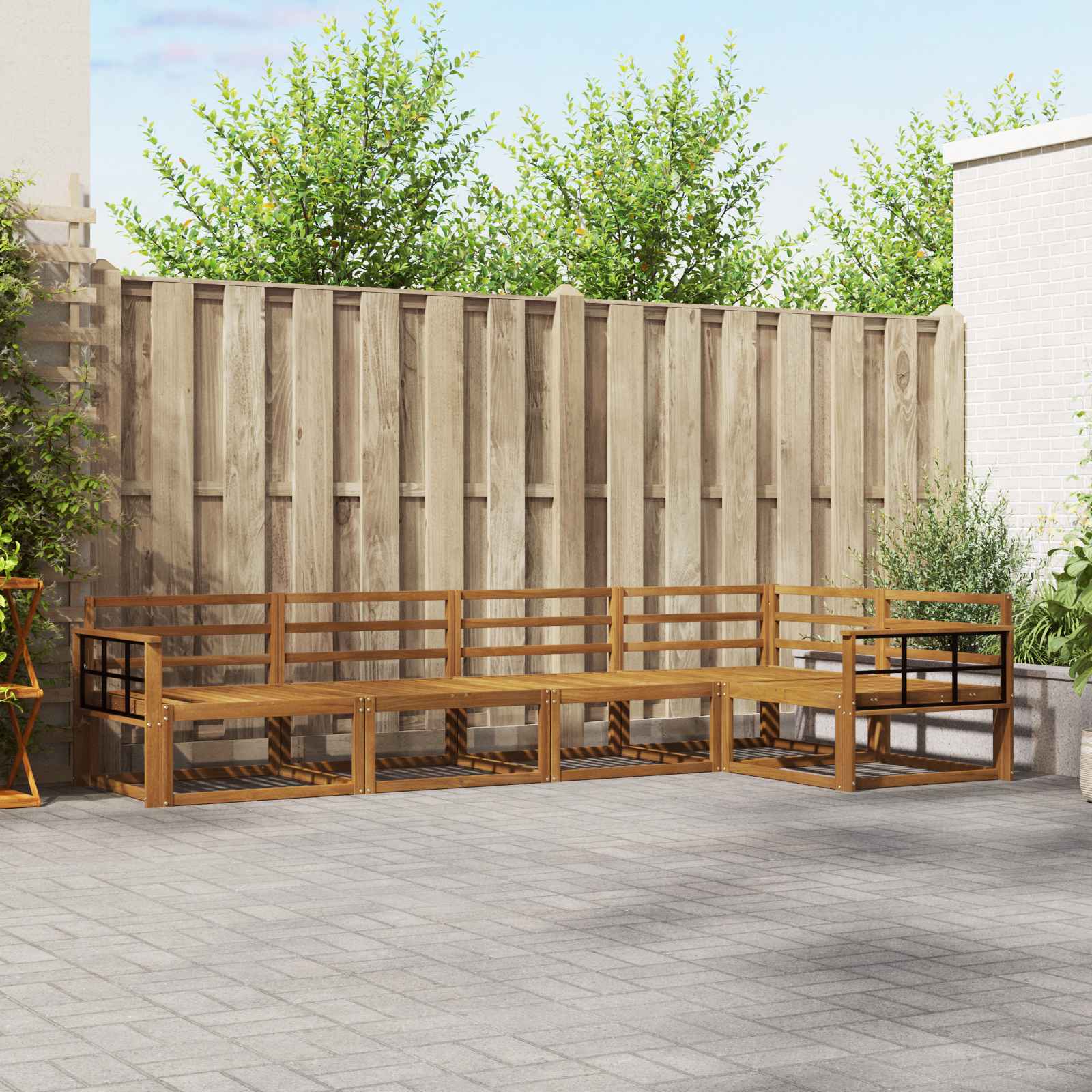 vidaXL Buiten bankenset 5 pcs Naturel Massief Acaciahout