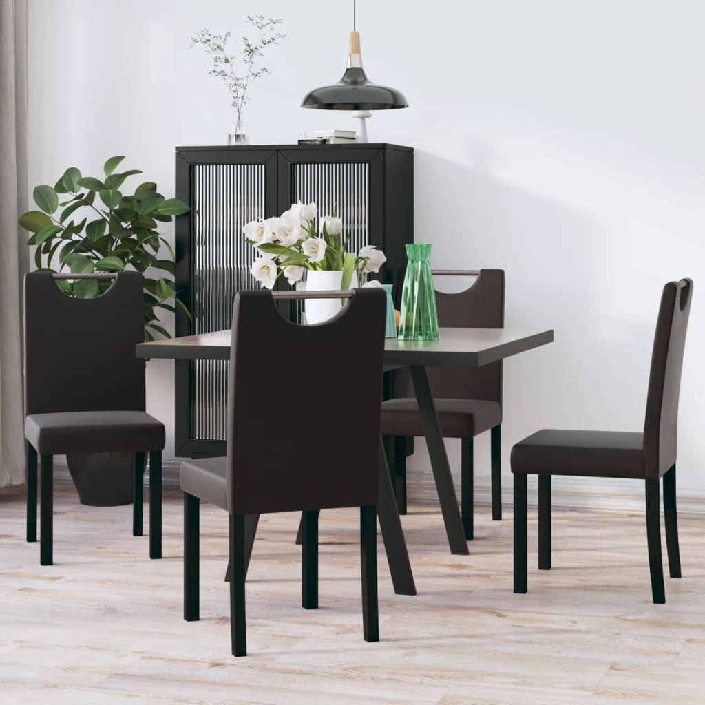 vidaXL Eetkamerstoelen 2 st kunstleer zwart
