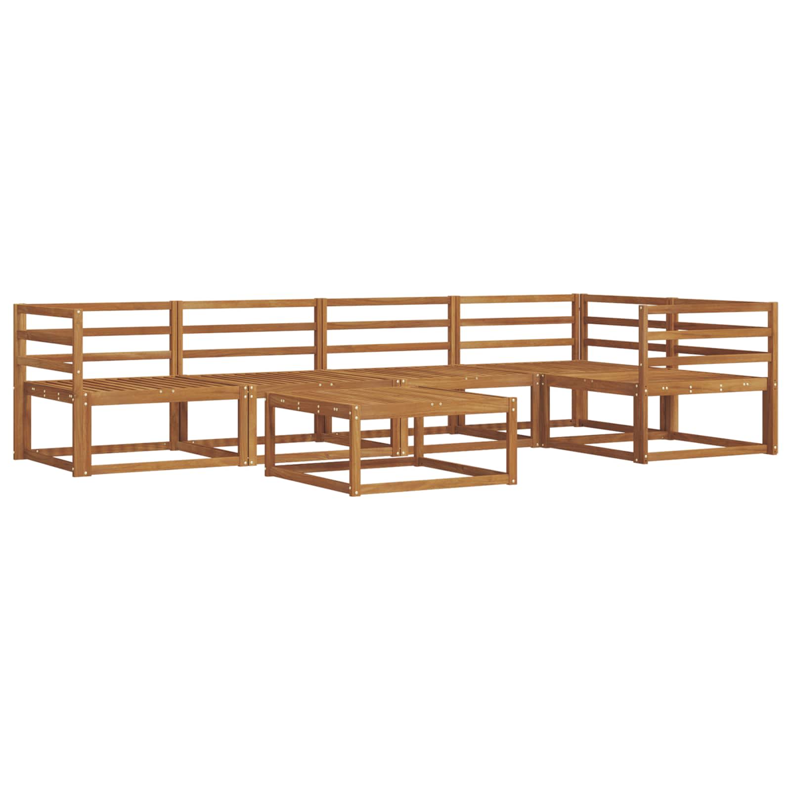 vidaXL Buiten bankenset 6 pcs Naturel Massief Acaciahout