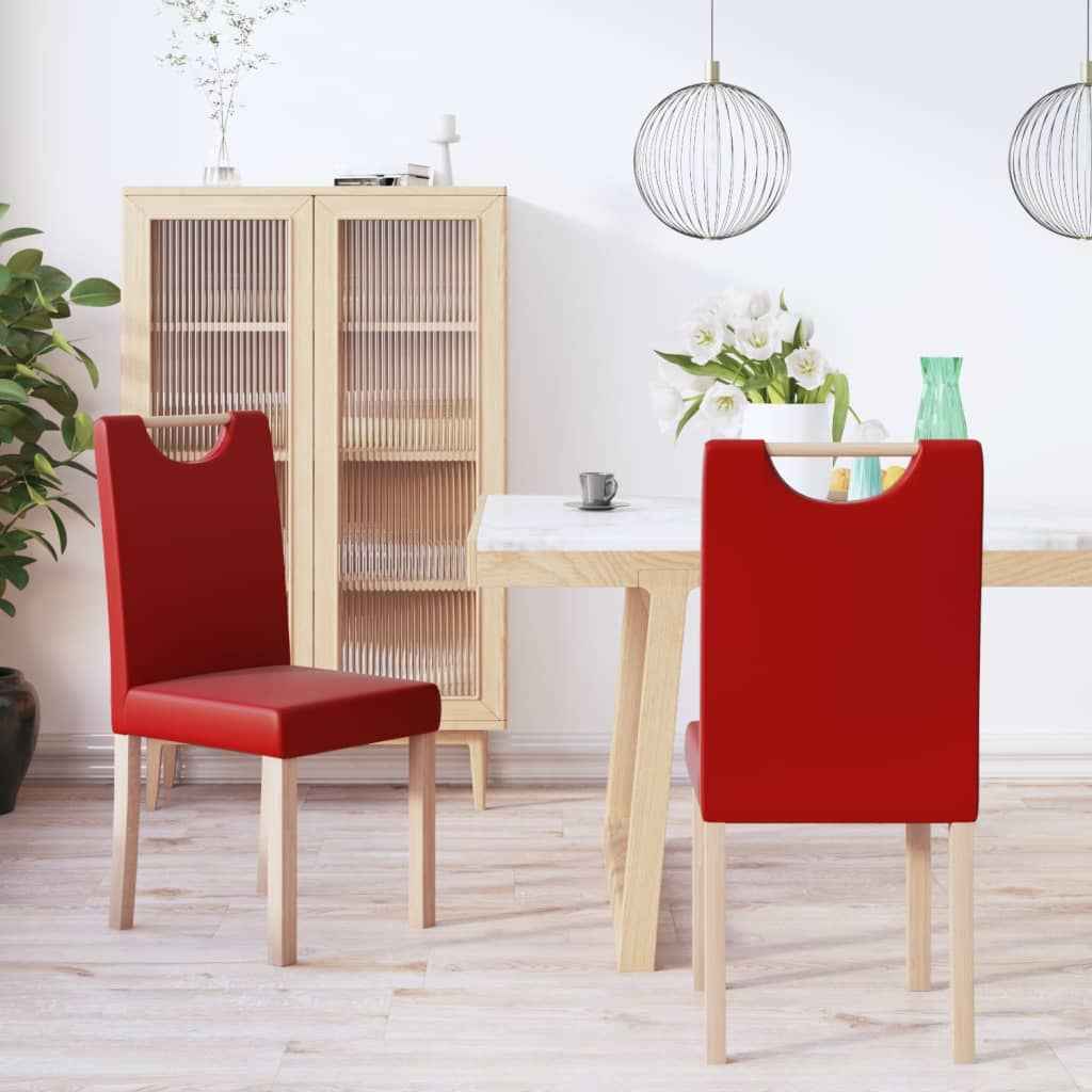vidaXL Eetkamerstoelen 2 st kunstleer zwart