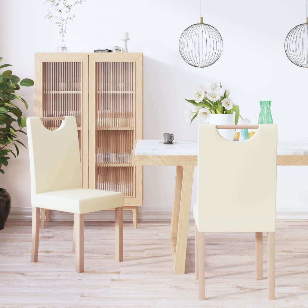 vidaXL Eetkamerstoelen 2 st kunstleer zwart
