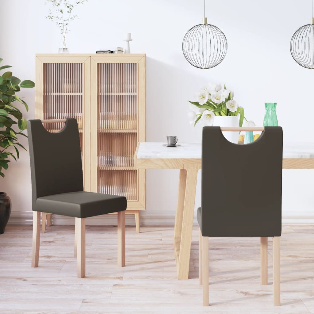 vidaXL Eetkamerstoelen 2 st kunstleer zwart