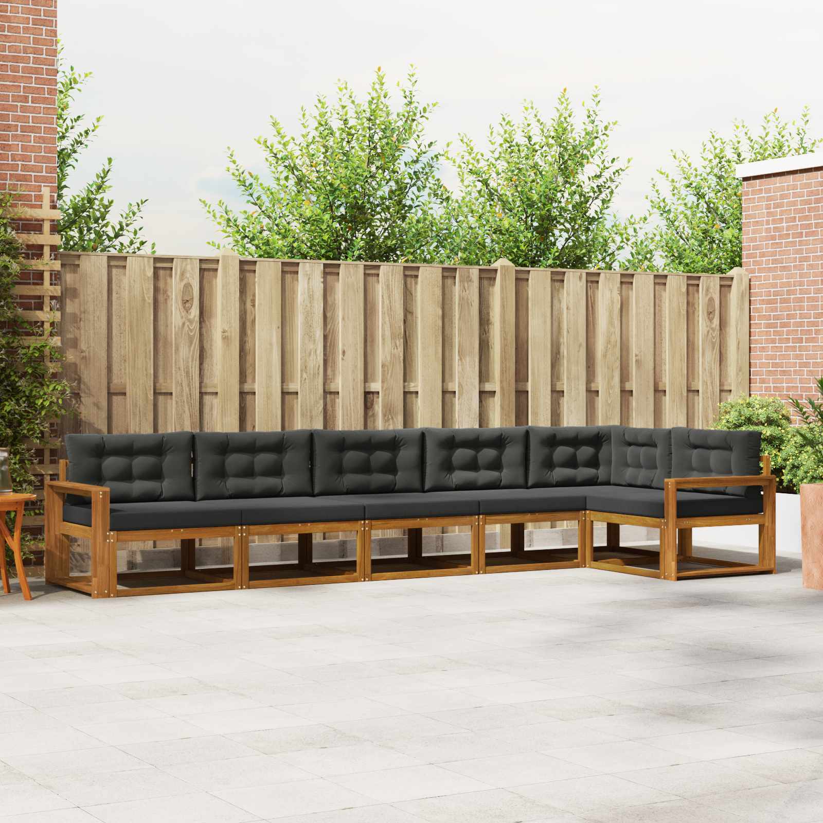 vidaXL Buiten bankenset 6 pcs Naturel Massief Acaciahout