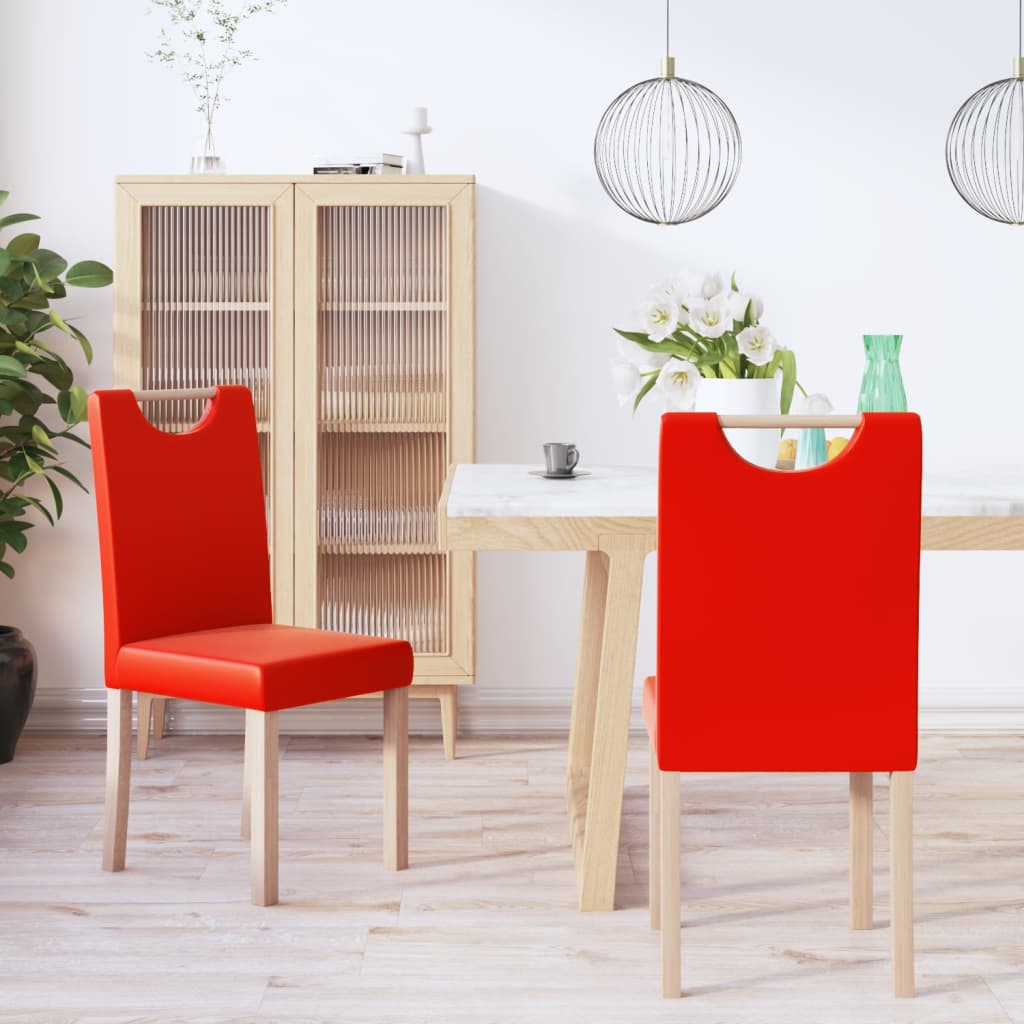 vidaXL Eetkamerstoelen 2 st kunstleer zwart