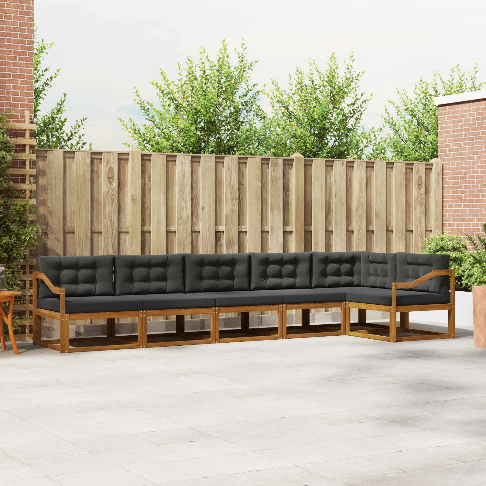 vidaXL Buiten bankenset 6 pcs Naturel Massief Acaciahout
