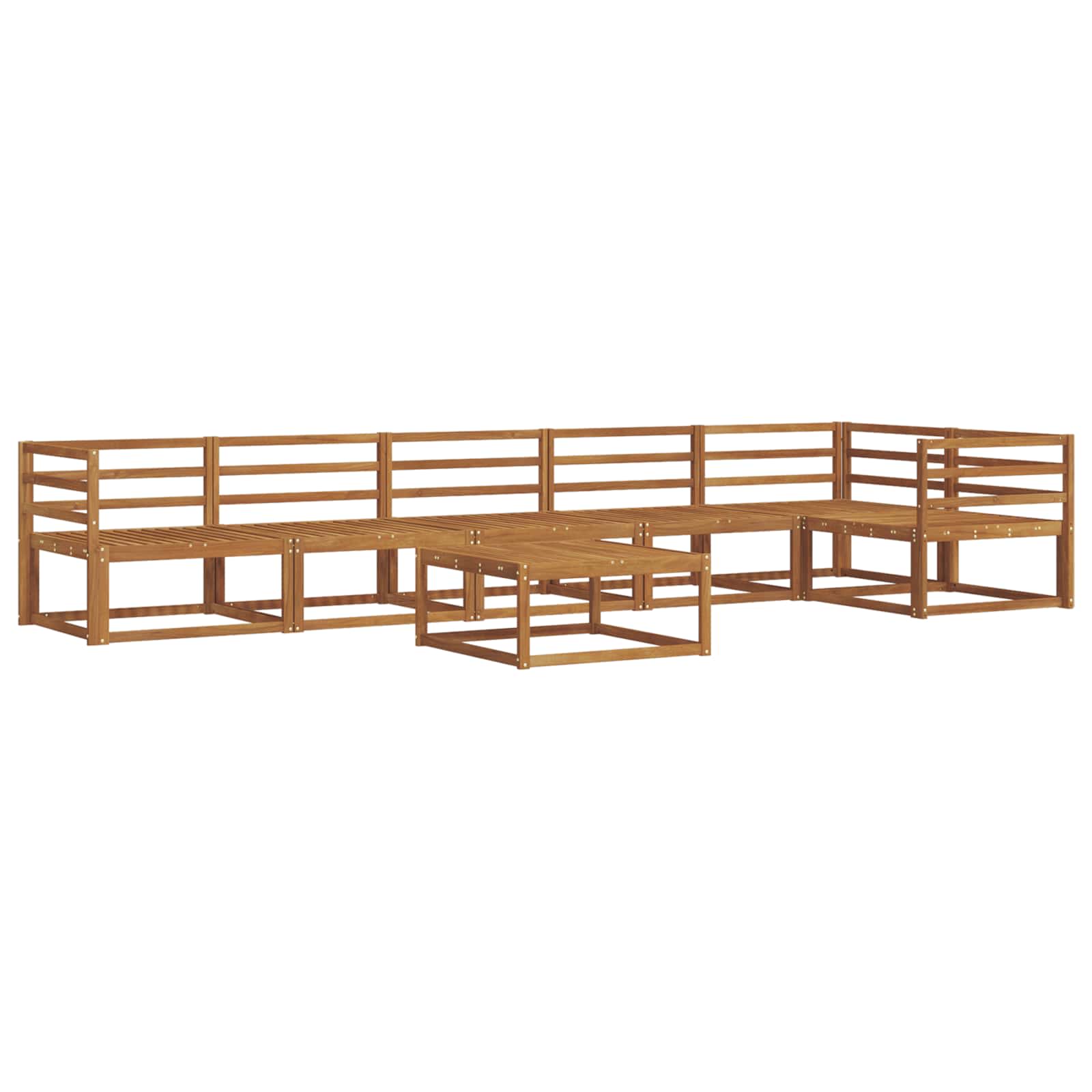 vidaXL Buiten bankenset 7 pcs Naturel Massief Acaciahout