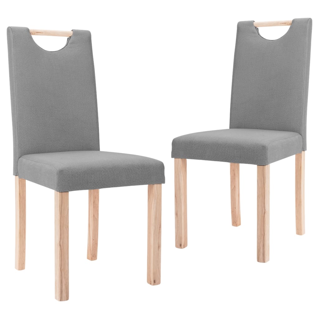 vidaXL Eetkamerstoelen 2 st stof lichtgrijs