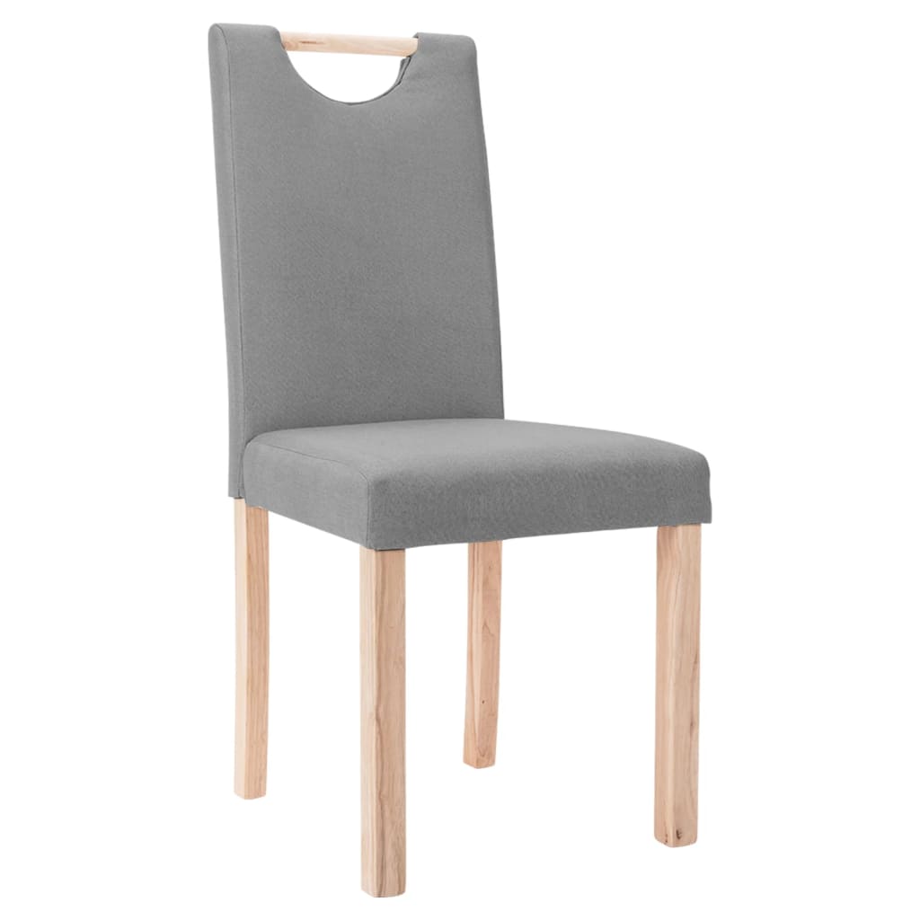 vidaXL Eetkamerstoelen 2 st stof lichtgrijs