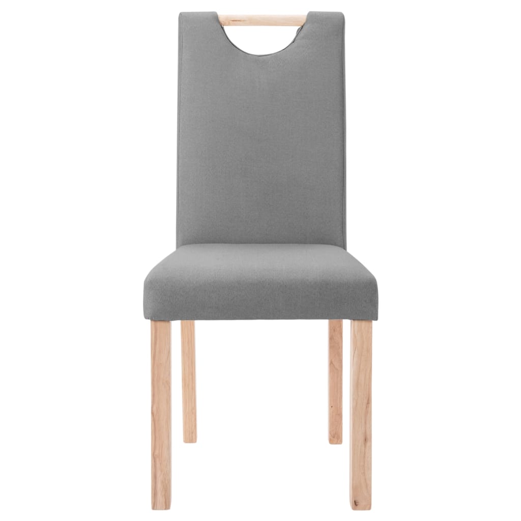 vidaXL Eetkamerstoelen 2 st stof lichtgrijs
