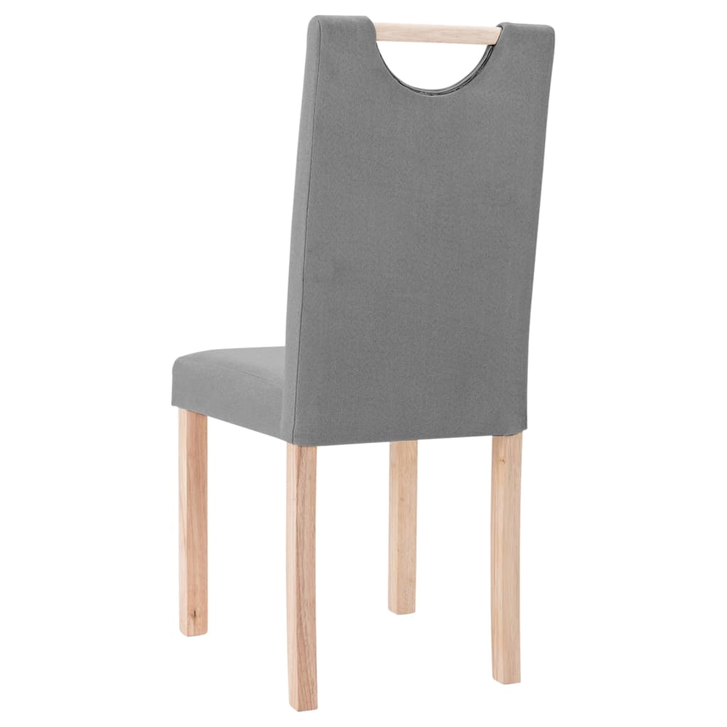vidaXL Eetkamerstoelen 2 st stof lichtgrijs