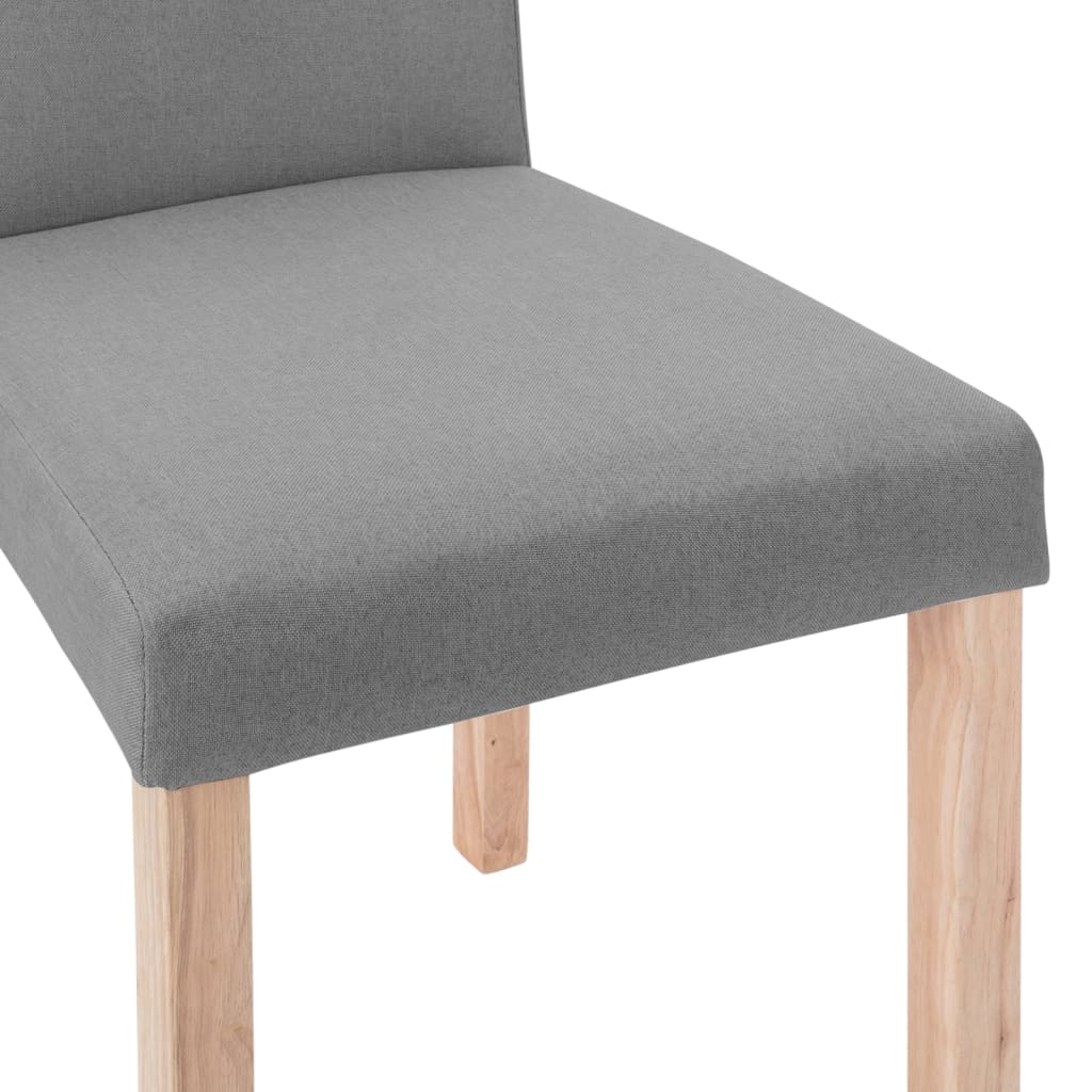 vidaXL Eetkamerstoelen 2 st stof lichtgrijs