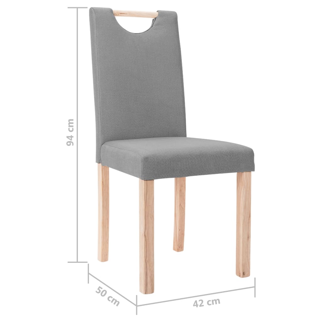 vidaXL Eetkamerstoelen 2 st stof lichtgrijs