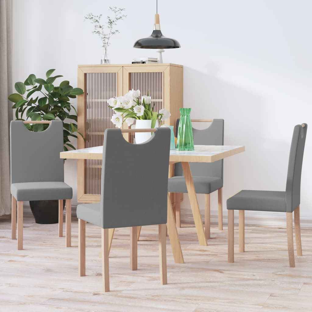 vidaXL Eetkamerstoelen 2 st stof lichtgrijs