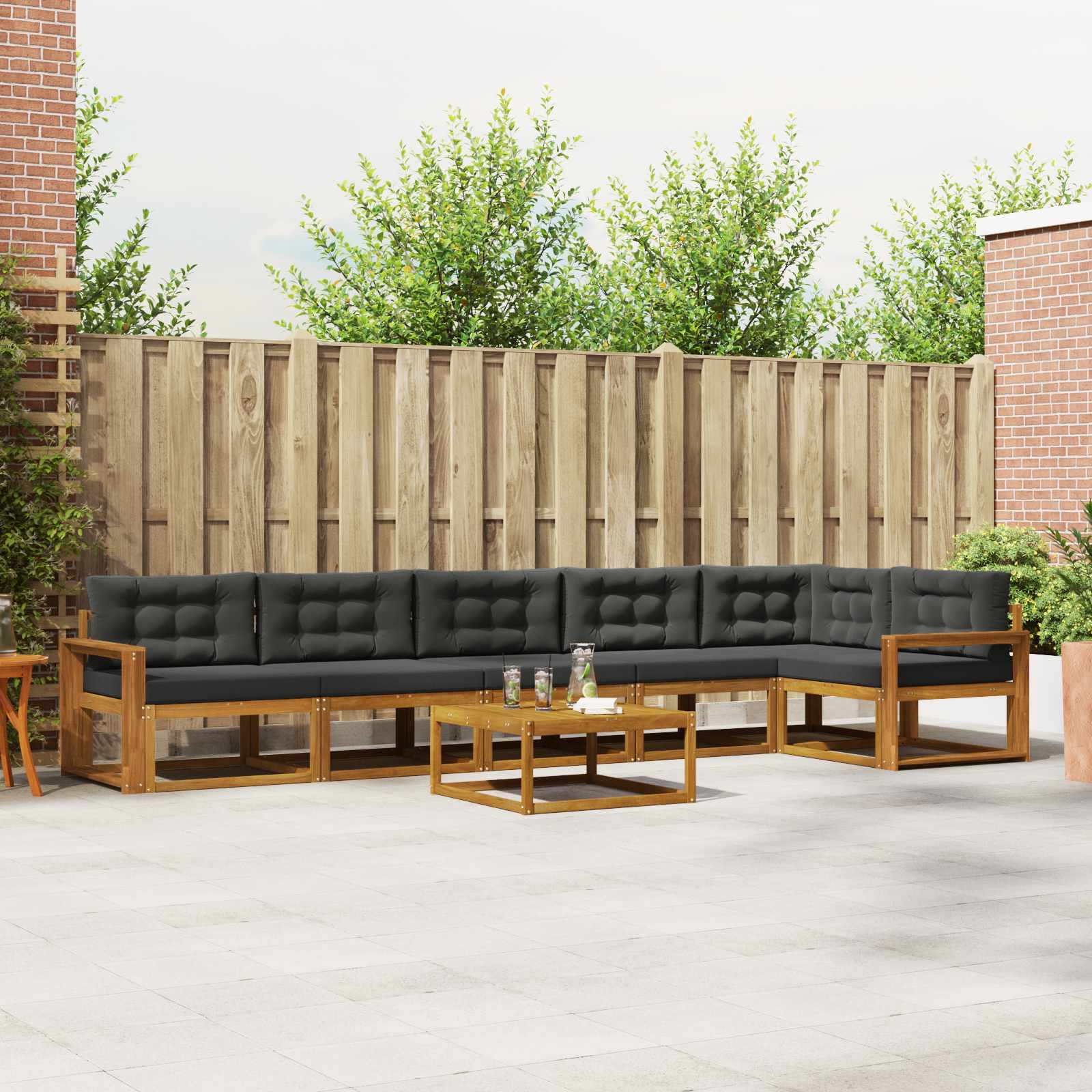 vidaXL Buiten bankenset 7 pcs Naturel Massief Acaciahout