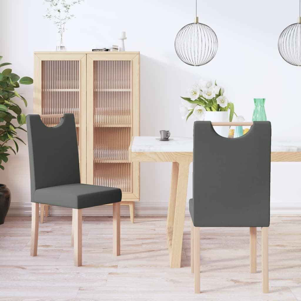 vidaXL Eetkamerstoelen 2 st stof lichtgrijs