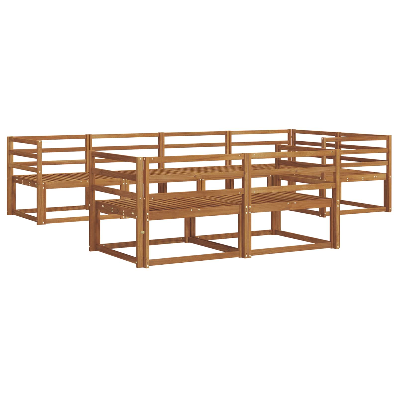 vidaXL Buiten bankenset 7 pcs Naturel Massief Acaciahout