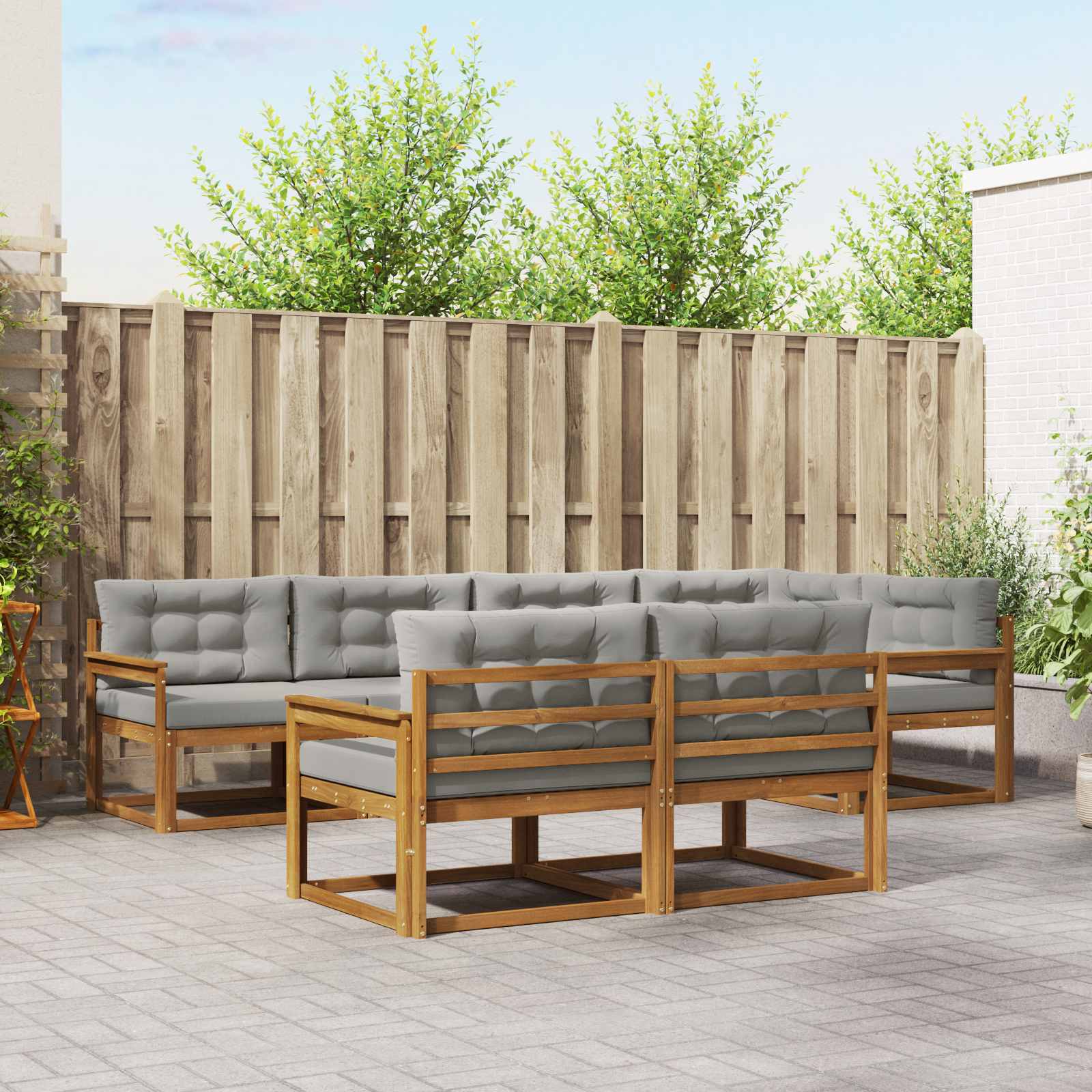 vidaXL Buiten bankenset 7 pcs Naturel Massief Acaciahout