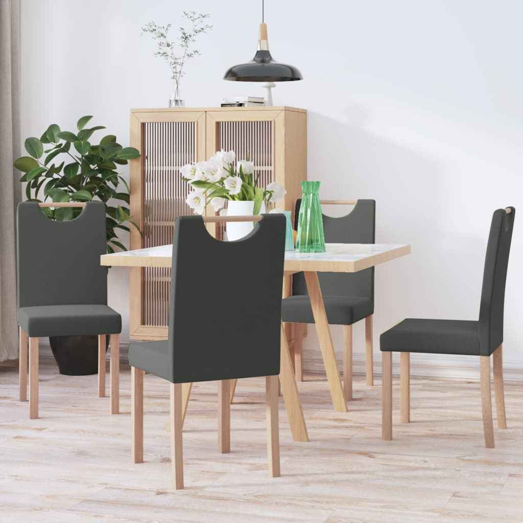 vidaXL Eetkamerstoelen 2 st stof lichtgrijs