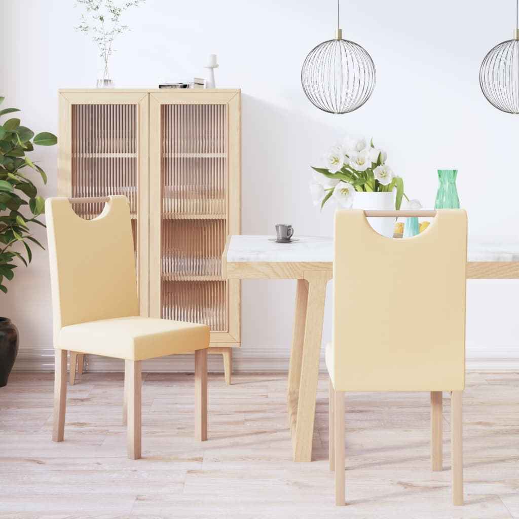 vidaXL Eetkamerstoelen 2 st stof lichtgrijs