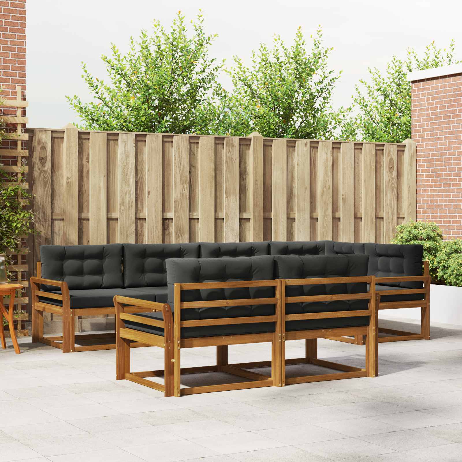vidaXL Buiten bankenset 7 pcs Naturel Massief Acaciahout