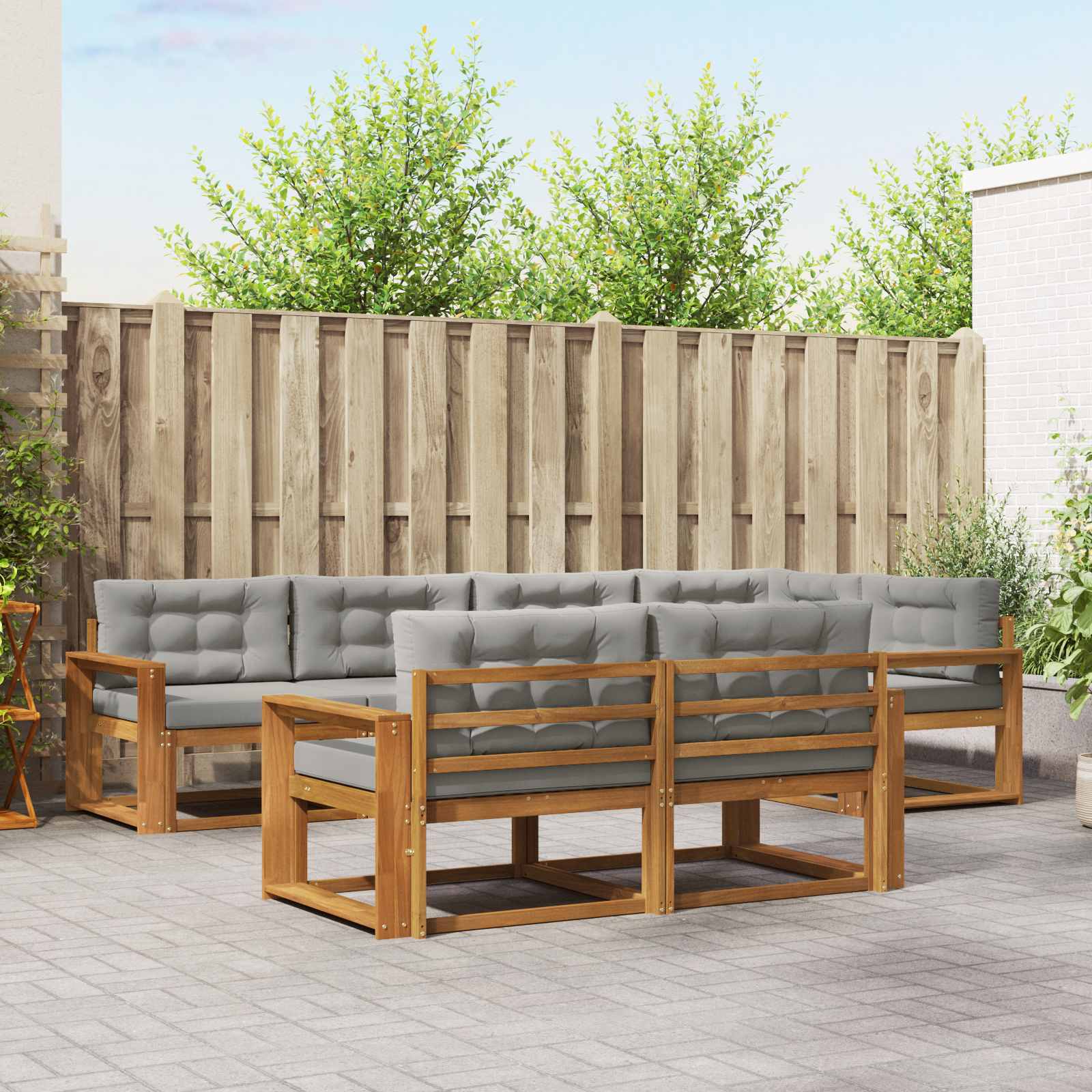vidaXL Buiten bankenset 7 pcs Naturel Massief Acaciahout
