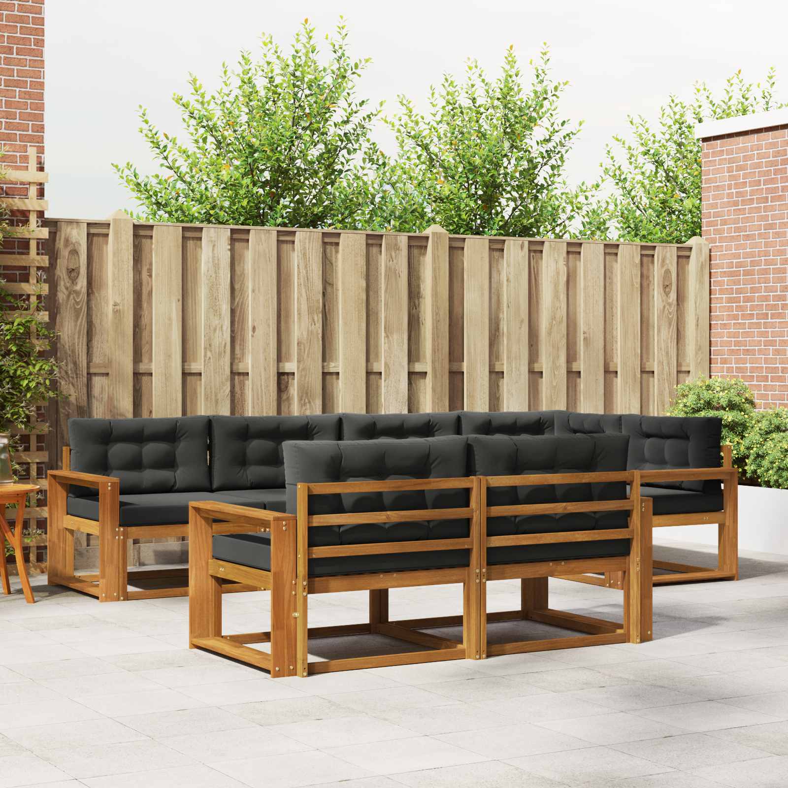 vidaXL Buiten bankenset 7 pcs Naturel Massief Acaciahout